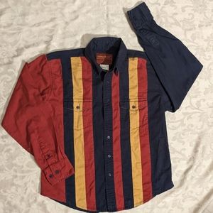 Vntg 90's Rustler Boys Striped button down shirt